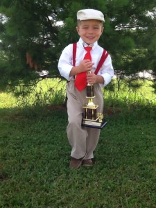 Carson Weitzel, 3 years old, won "Cutie King" at Silver Lake days roaring 20's theme he was Clyde. Grace Metzger was "Bonnie" and she placed second in the cutie queen contest. (Photo and information from Ashley Finney)