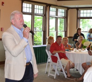 Bob Sanders was the main speaker for Cocktails for Cancer, and spoke about the fund's history and what it does.