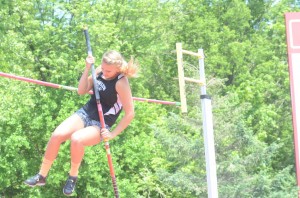 Claire Hickerson competed in the pole vault Friday.