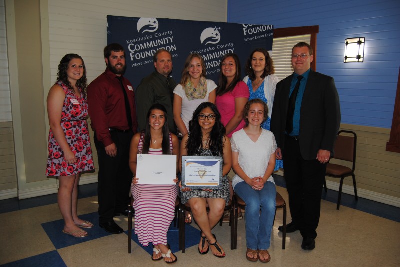 The Warrior Leadership Committee at Wawasee High School was named The Service Club of the Year at the Heart of Gold awards June 5 in Warsaw. Pictured, in the front row, from left, are Jada Antonides, Stephanie Camargo, Leeann Estrada and Geoff Walmer. In back are Katy Ashpole, Ronald Vardaman, Mike Schmidt, Hunter Gaerte, Kasey Napier and Kathy Myers. (Photo by Phoebe Muthart)