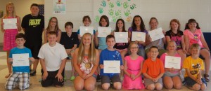 Awards are given to students across the nation who are graduating from elementary, middle or high school and who meet high thresholds of academic achievement. At North Webster Elementary School, the 2014 Presidential Academic Award winners were, in the front row, from left: Blake Wagner, Jose Espinoza, Delaney Hare, Clayton Firestone, Morgan Heche, Nathan Smith, Alexandra Haberman and Bode Grimes. In the second row are Rileigh Atwood, Riley Menzie, Emma Ebright, Noah Beckner, Tess Helfers, Kendal Coy, Mackenna Tharp, Vivian Wiggs, Cassidy Elder, Vanessa Wright and Norah Miller.