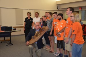 Warsaw Community High School's Unified Track and Field Team presented their State Championship plaque during the WCS Board Meeting. (Photo by Alyssa Richardson)