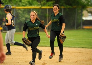 Wawasee outfielders Ale Brito, center, and Cristina DeLaFuente both made huge plays at the Fairfield Sectional.