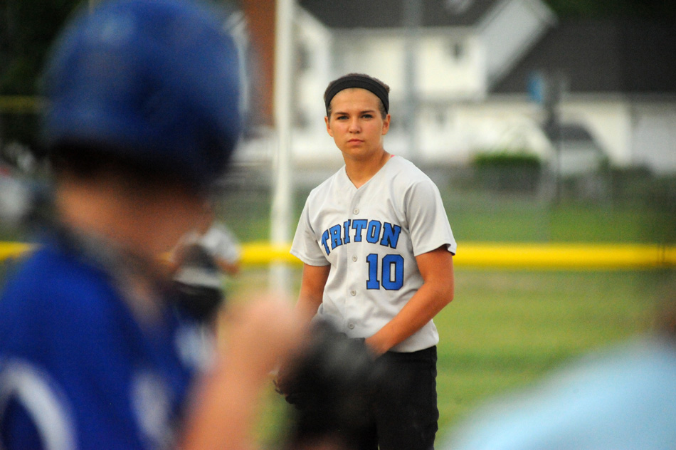 Triton ace Mallorie Jennings tossed two one-hit shutouts in the Triton Softball Sectional last week ahead of a showdown Tuesday at South Central (Union Mills). (Photos by Mike Deak)