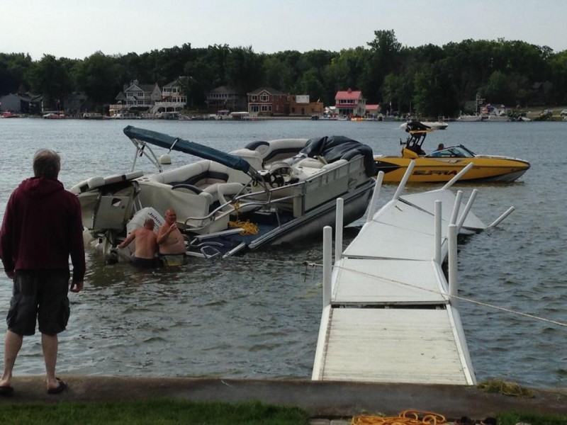 Indiana Conservation Officer Tyler Brock responded to and is investigating a boating accident that occurred on Tippecanoe Lake over the weekend. (Photo provided)
