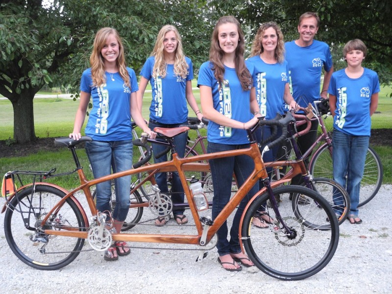 The Kinsinger family, Ella, Anna, Sarah, Andrea, Jay and Benjamin, are taking part in a bicycle ride from Ohio to Notre Dame. The family has a cottage on Dewart Lake (Photo provided by Jay Kinsinger) 