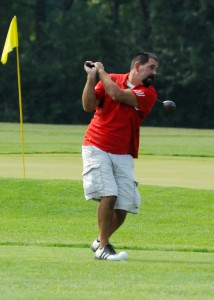 Happy Gilmore would have been proud of Travis Steele's tee shot on the fourth.