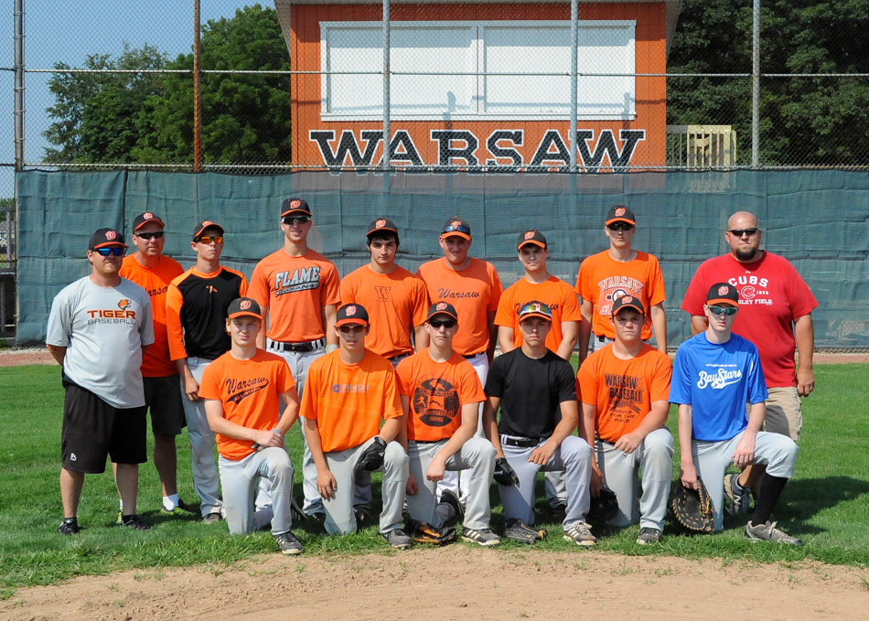 The Warsaw Senior Little League team has advanced to the State Tournament, to be held this week in Wabash. Team members are, in front from left, Bryce Sensibaugh, Drew Wright, Collin Marshall, Kenton Cornell, Braxton Tennant and Shane Powers. In the back row are coach Brad Sensibaugh, coach Jeff Fitzgerald, Josh Fitzgerald, Thomas Hickerson, Marselo Rodriguez, Blake Foreman, Justin Kerschner, Cole Baker and coach Dan Foreman. (Photos by Mike Deak)