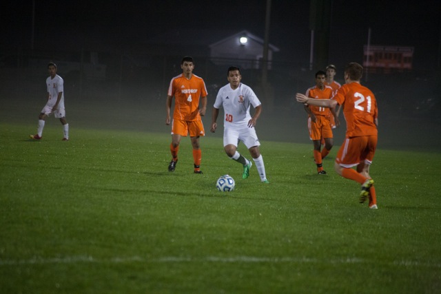 Warsaw's Manuel Rodriguez controls the ball Tuesday night (Photos by Ansel Hygema)