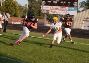 Matt Anthony goes in for a score for the Tigers (Photo by Ansel Hygema)