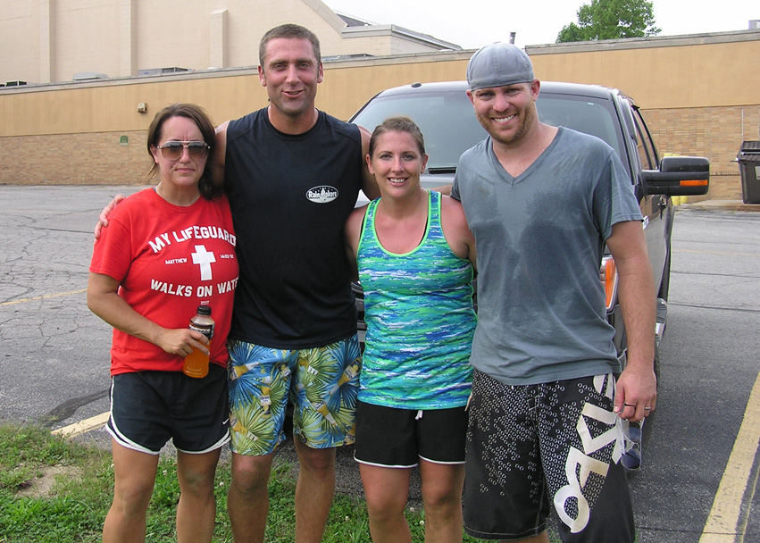 The Rain Makers team won the 10th anniversary North Webster Community Center volleyball tournament. From left to right are Rachel Bowers, Jamie Bowers, Lisa Setser and Nathan Setser. (Photo provided)