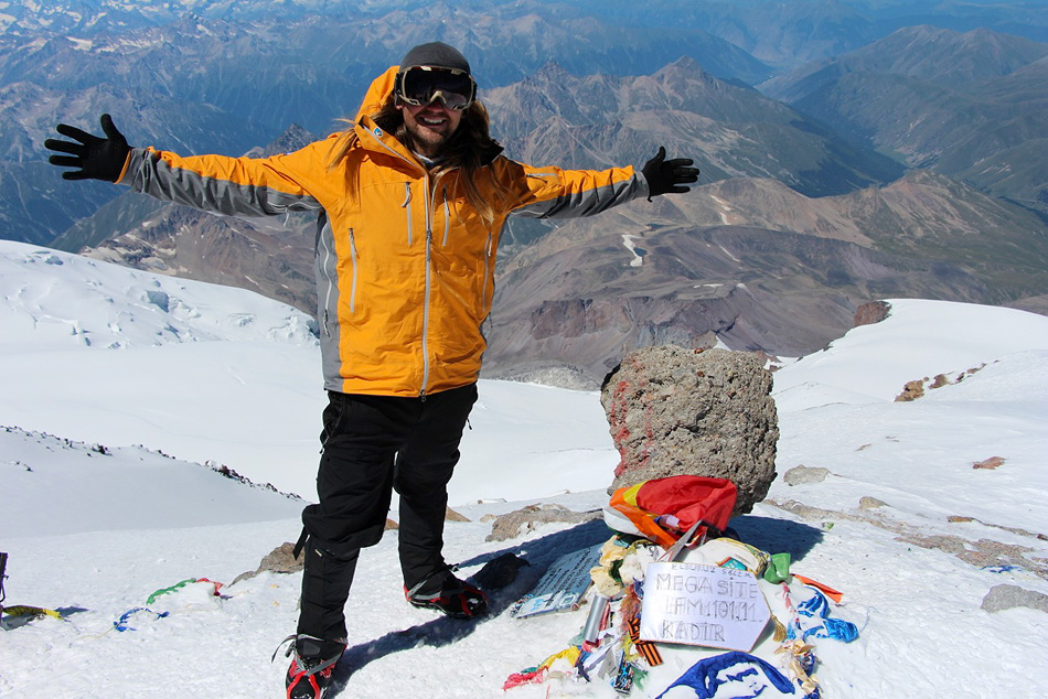 Millersburg native Tommy Locklin stands at the peak of Mt. Elbrus in southwest Russia during his second of seven summit climbs as part of the More Than Just Mountains campaign. (Photos provided by Tommy Locklin)