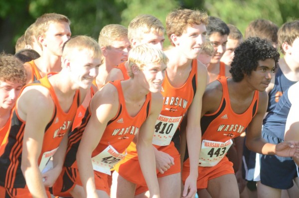 The Warsaw boys are ready to race at the start Tuesday.