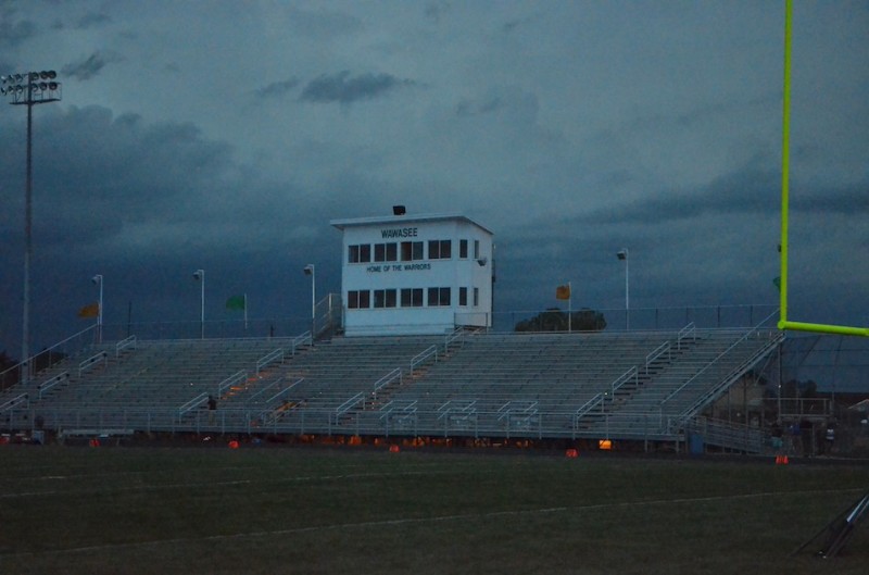 Dark, stormy skies hovered over Warrior Field all evening, forcing a postponement of the much anticipated game against Northridge. 