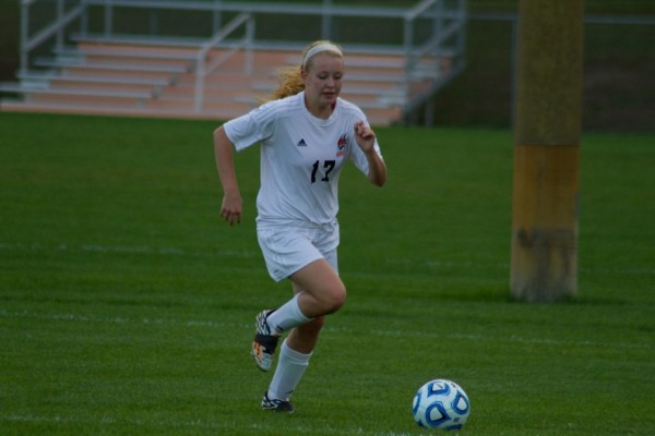 Alyssa Atkins controls the ball for the Tigers.