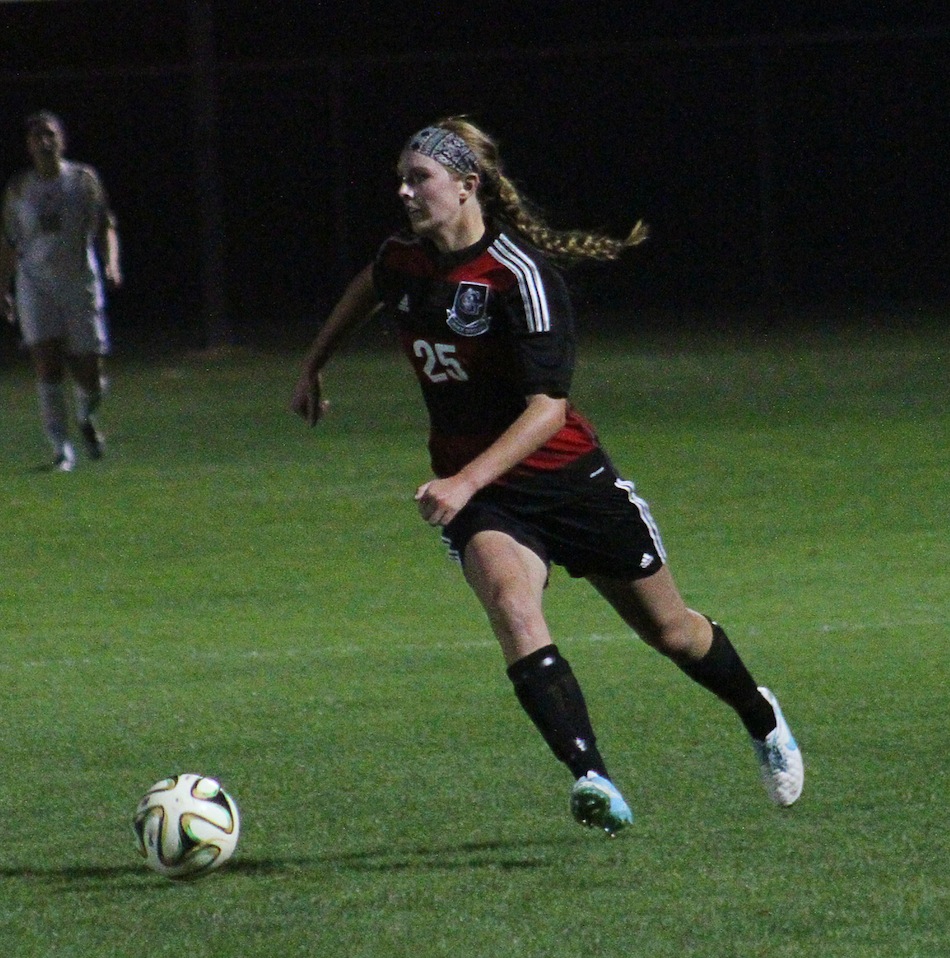 Meredith Hollar is shown earlier this season for Grace. The former WCHS star had two goals and an assist Friday night in a Lancer win (File photo provided by the Grace College Sports Information Department)