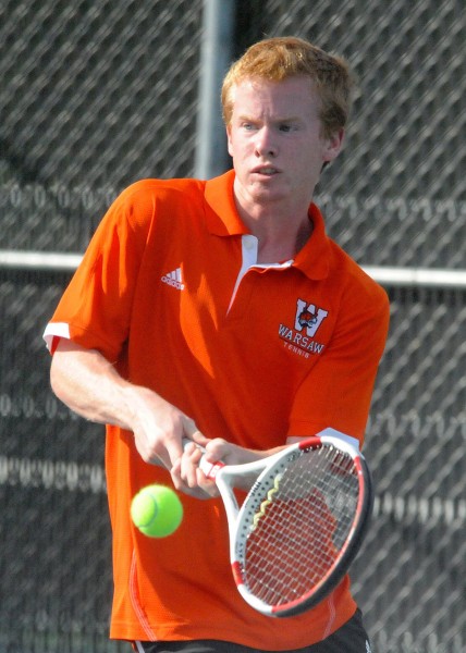 Caleb Ray will play for third place on Saturday at No. 3 singles in the league tourney for Warsaw.