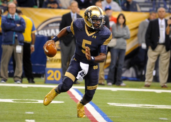 Notre Dame quarterback Everett Golson, shown against Purdue two weeks ago, threw four touchdown passes in a 31-15 win over Syracuse Saturday night (File photo by Mike Deak)