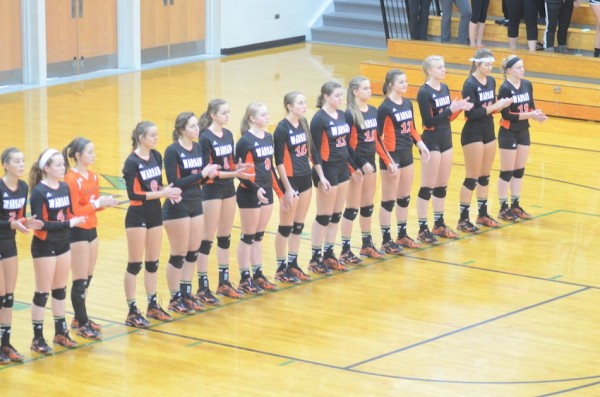 The Tigers await the start of their sectional match Thursday night at Concord.