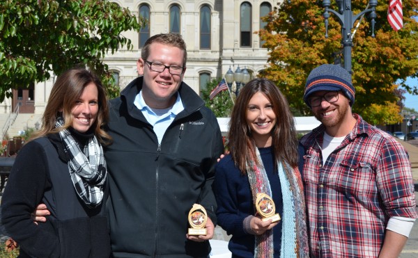 Pictured from left, Kendall Brown, Jason Brown, Jennifer Keefer and Jake Silveus, the team behind the people's choice chili recipe.