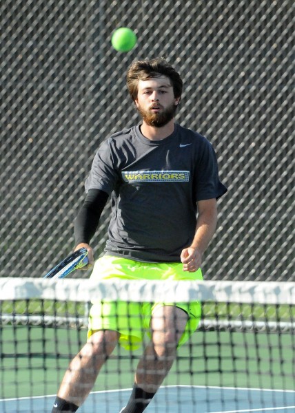 Jake Hutchinson of Wawasee extended his tennis season Wednesday night as he and teammate Nate Haines won in No. 1 doubles sectional play (File photo by Mike Deak)