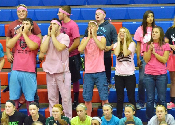 The few and the proud. The members of the Whitko student section were scarce, but still in full throat Tuesday night.