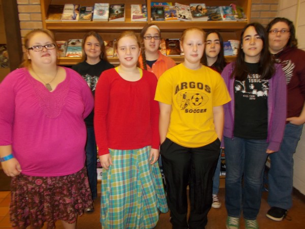 The winners for the first grading period of the 2014-2015 school year are back row: Tarynn Chase-Peters, Emilee Overmyer, Fiona Young and Shy Balsley.  Front row:  Tayah Tillotson, Brianna Riffey, Olivia Frushour and Susan Young. Other Winners not available: Courtney Horvath, Lexi Miller and Brianna Nolin.  (Photo provided)