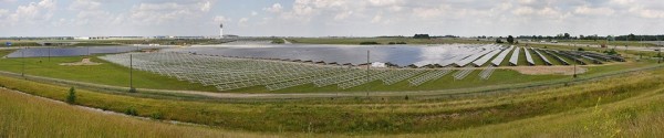 Indianapolis International Airport solar farm construction. (Photo Provided)