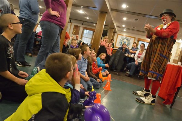 Bo the Clown entertaining the crowd at the American Legion, Post 253.