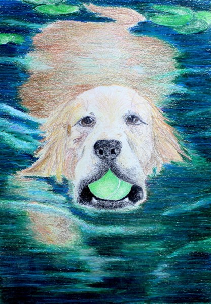 Pictured is “Fetch” by Shelby Martin, the 2014 first place winner in the ninth through tenth grade category of the Wonderful Water Student Art Contest.