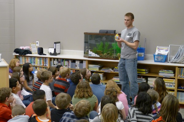 grace college student teaches lake in the classroom