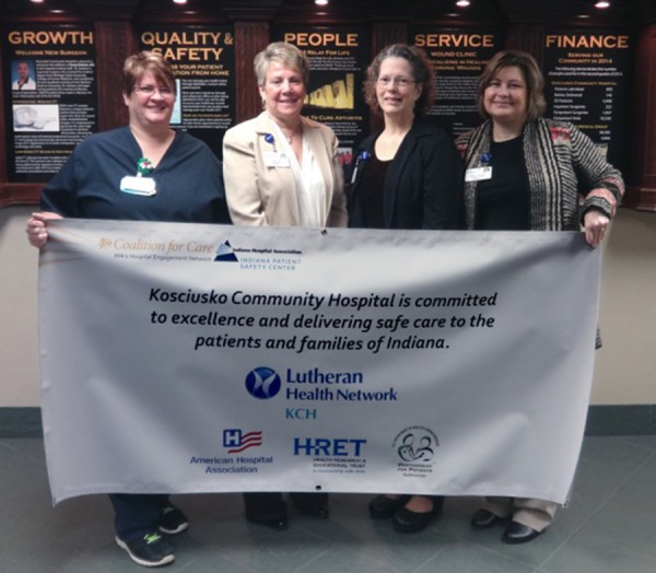 L to R: Director of ICU, Tammy Johnson; Chief Nursing Officer, Kim Finch; Director of Environmental  Services, Siobhan Davenport and Chief Quality Officer, Terry Owens.