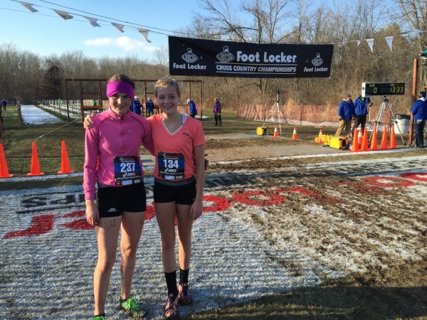 The duo of Remi Beckham and Megan Dawson, shown above, ran in the Foot Locker Midwest Championships on Saturday.