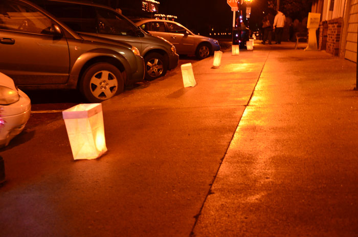 Luminaries light the streets of Leesburg during the annual Candeleria.  (Photo by Alyssa Richardson)