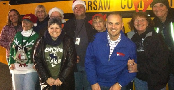 Warsaw Community Schools bus drivers at the Toys for Tots drive.