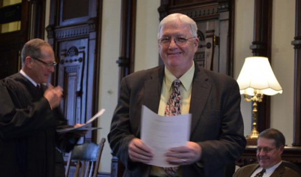 Kosciusko County Commissioner, Southern District, Robert Conley after being sworn in.