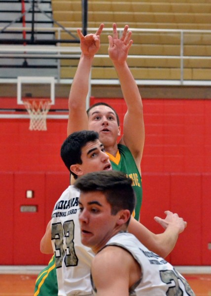 Jarred Littlejohn takes a jumper for the Vikings.