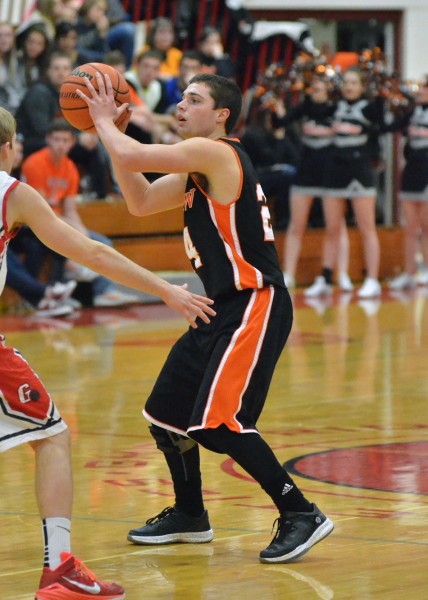 Nick Sands looks for a teammate during the second quarter.