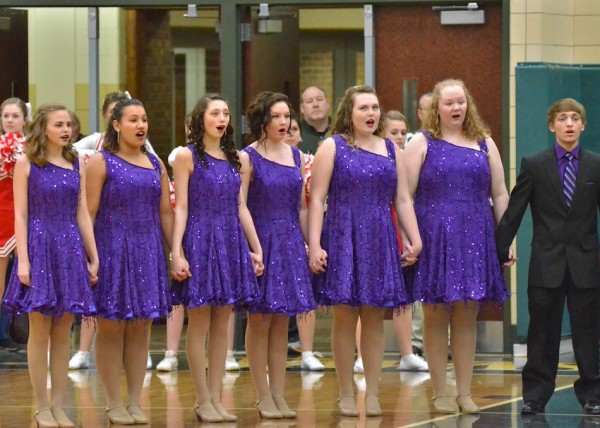 Fans were treated to Wawasee's Vocal Motion before the game as the show choir sang the national anthem.