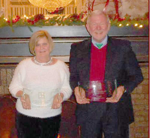 Joyce and Bob with awards