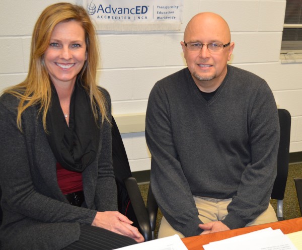 Rebecca Linnemeier, left, will be the Wawasee school board president in 2015 and Rob Fisher will be the vice president. Not pictured is Mike Wilson, secretary.