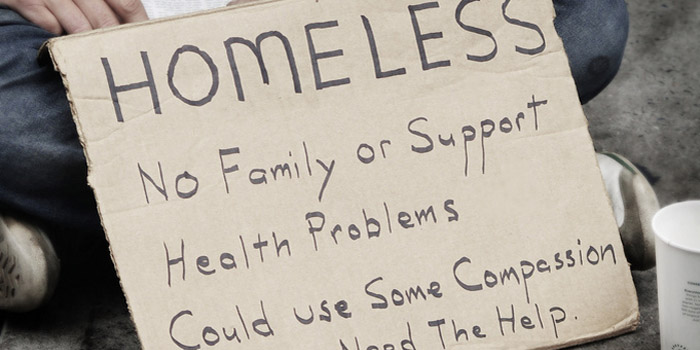 homeless sign