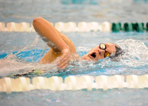 Wawasee's Hannah Winters works through the 500 freestyle Tuesday night against Northridge. (Photos by Mike Deak)