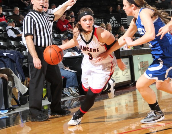 Freshman Kelsie Peterson, a West Noble High School product, had 11 points for Grace College Saturday in a home win over Bethel (Photo provided by the Grace College Sports Information Department)