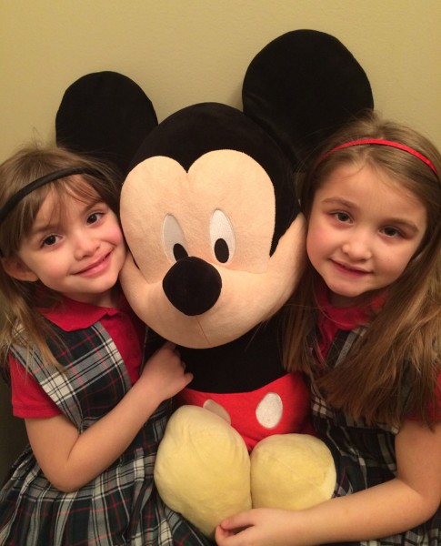 Sacred Heart students, Adella-Mae and Emma-Claire are excited about the Walt Disney World Family Adventure Raffle offered by Sacred Heart Schools Home and School Association. (Photo provided)