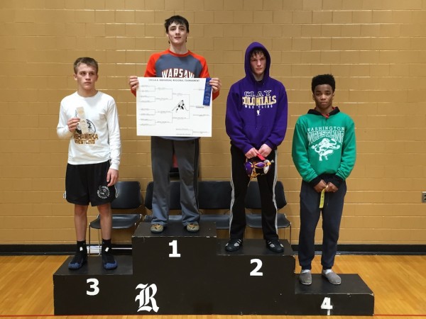 Warsaw sophomore Kyle Hatch hopes to climb to the top of the podium again on Saturday. Hatch was a regional champion last weekend at Rochester (Photo provided by Scott Gareiss)