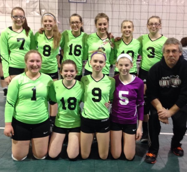 The Outland 12's volleyball team went undefeated in a tourney in Indianapolis this past weekend (Photos provided)