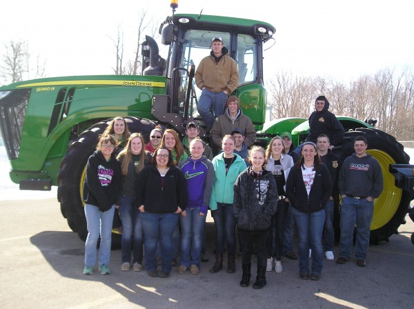 Wawasee FFA members at the recent tractor drive-in day were, from left, Elizabeth Zorn, Shelby Swartz, Christy Carson, Abby Schmucker, Liz Fetters, Skyla Rodgerson, Jasmine Morehead, Michael McCulloch, Korey Knafel, Clara Hardy, Brandon Buss, Richard Hunsberger, Laurana Perry, Sarah Harden, Chris Sabin, Jamaica Ensz, Colin Beer, Gavin Barker and Bryce Wuthrich.