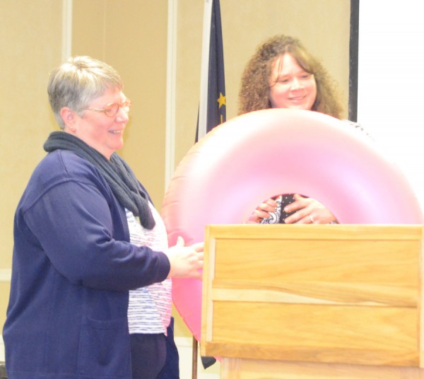 Kathy Smith, who stepped in to help organize 4-H projects for Kelly Heckaman, was one of the Life Saver Award recipients.