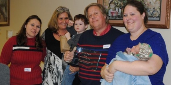 Steve Ward was selected as person of the year by the North Webster-Tippecanoe Township Chamber of Commerce Monday. The Ward family is shown. From the left are Ashley Ward, Sue Ward, Jaxon Nabinger, Steve Ward, Nicole Ward Nabinger holding newborn Colton Nabinger. Son-in-law Trent Nabinger was not present.